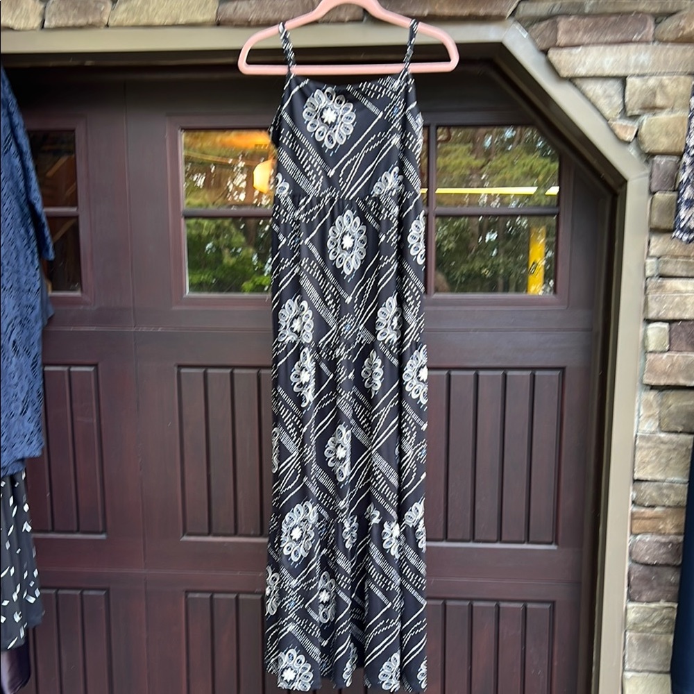 Black and White Floral Maxi Dress